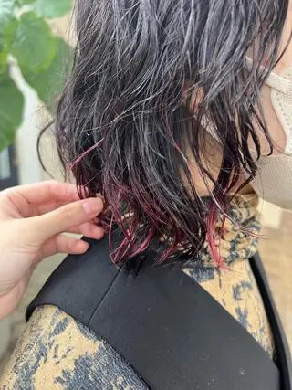 ミディアム カラー パーマ 清水愛果/似合わせ カット/透明感カラーのヘアスタイル