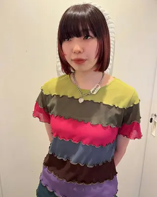 ショート カラー ケアブリーチ/ボブ/ honoのヘアスタイル