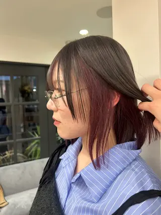 セミロング カラー 🍒透明感カラー mutsuki🍒のヘアスタイル