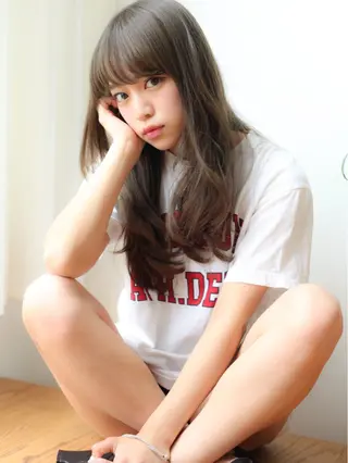 ロング カラー パーマ ヘアアレンジ VIVIE【ヴィヴィ】所属・髪質改善/韓国風 レイヤー/田村祐樹のヘアスタイル