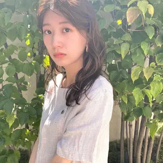 セミロング カラー パーマ ヘアアレンジ 【ダメージレス施術】 【透明感】北村 拓也のヘアスタイル