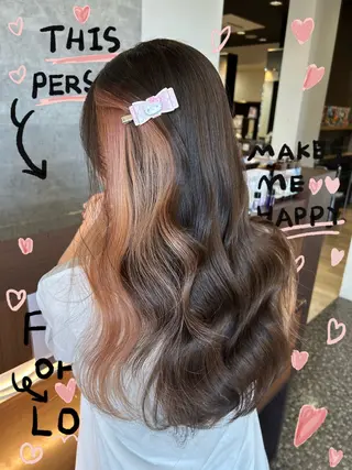 ロング カラー 韓国ヘア🤍ワンホン 🤍あやかのヘアスタイル