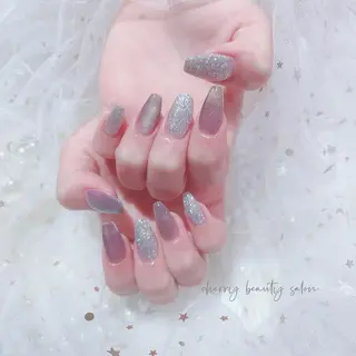 セミロング ネイル SAKURA 🍒のネイルデザイン