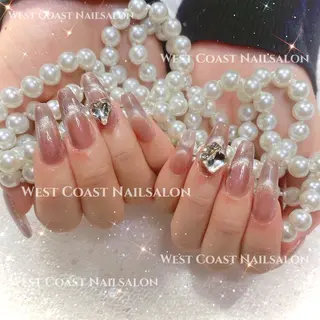 ネイル リボン、ガーリー パーツ放題専門店のネイルデザイン