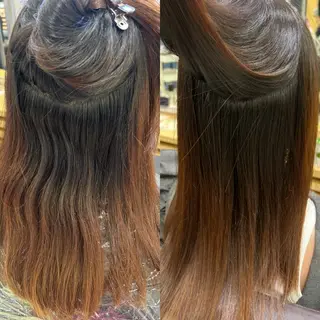 セミロング Hinata🌼 カラー、縮毛矯正🎀のヘアスタイル