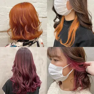 セミロング カラー 【ピンク/韓国ヘア/ ヘアセット】亜海のヘアスタイル