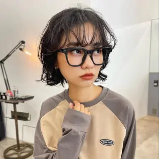 ショート パーマ レイヤー/ショート透 明感カラー/西田祐賀のヘアスタイル