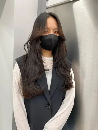 ロング 京都レイヤーカット/ 縮毛矯正/羽柴りくのヘアスタイル