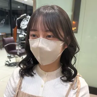 ミディアム パーマ 韓国風パーマ🌿コテ 巻き風パーマ/るいのヘアスタイル
