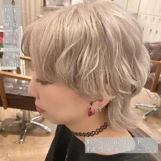 ショート カラー パーマ ヘアアレンジ メンズ キッズ ネイル マツエク・マツパ 新宿駅近♡友達とOK 🦋W -ワット -のヘアスタイル