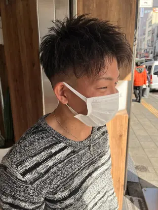 ショート パーマ メンズ AVANCE.難波 店長 松元のヘアスタイル