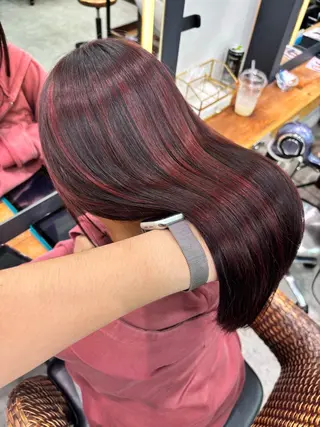 セミロング カラー 似合う赤み消しカラー ＊こうき［恵比寿］のヘアスタイル