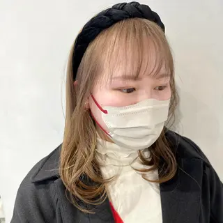 ミディアム カラー デザインカラー/パー マ🦖外岡咲希🦖のヘアスタイル