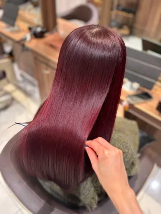 ロング カラー ツヤ髪縮毛矯正💫/ ハイトーン/あゆみのヘアスタイル