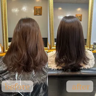 セミロング カラー 渡辺俊介 暗髪カラー /美髪矯正/髪質改善のヘアスタイル