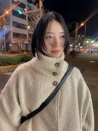 ミディアム カラー パーマ/レイヤー 岩山丈一郎のヘアスタイル