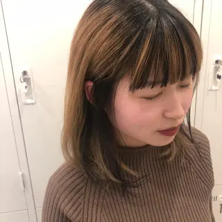 ミディアム カラー Zina 梅田店 レイヤー/Miyuのヘアスタイル