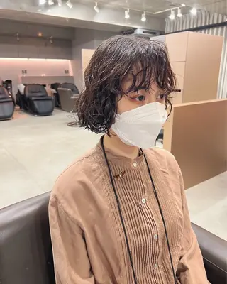 ショート パーマ ボブパーマコテ巻き風 パーマNo1深江秀平のヘアスタイル