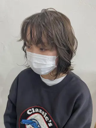 ミディアム カラー ヘアアレンジ 暗髪カラー🫐パーマ おくだりんかのヘアスタイル