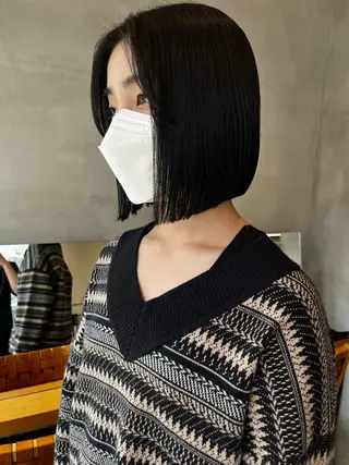 ミディアム カラー ボブ&透明感カラー ♡TOMOEのヘアスタイル