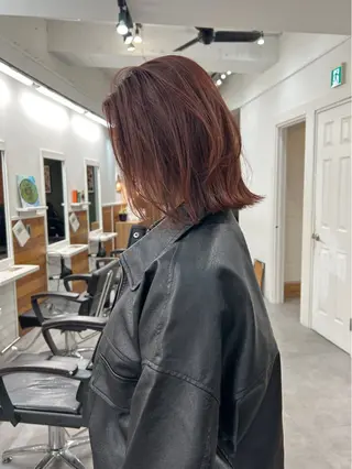 ミディアム カラー レイヤーボブ/ 艶カラー/サナ🌼のヘアスタイル