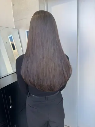 セミロング カラー パーマ ヘアアレンジ 透明感/オリーブ/ グレージュ/YUKAのヘアスタイル