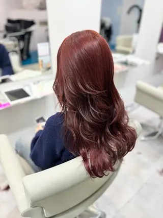 ロング カラー amane໒꒱うる艶 ブリーチ透明感カラーのヘアスタイル