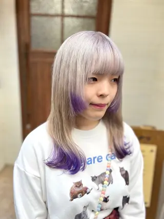 ミディアム カラー 🍇おぐら めぐみ🍇のヘアスタイル
