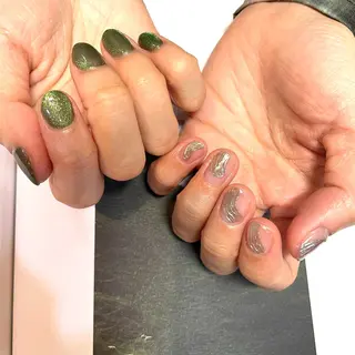 ネイル anyora nail salon所属・大人ワンホン キラキラ／Ayanoのネイルデザイン