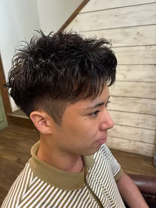 ショート パーマ メンズ at'Lav by belle所属・🕊️あやか ロングカット/メンズのヘアスタイル