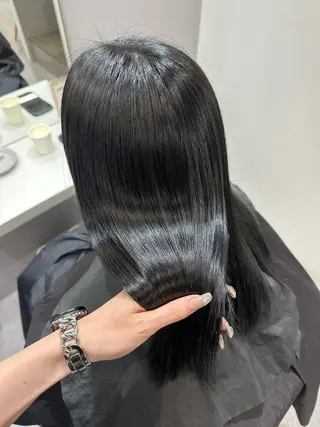 ロング 韓国風✨髪質改善✨ 縮毛矯正✨松浦知奈美のヘアスタイル