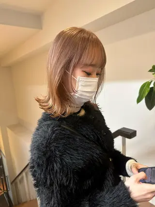 ミディアム カラー ネイル マツエク・マツパ アイブロウ Cinq所属・ハイライト🌟/ ボブ/豊田のヘアスタイル