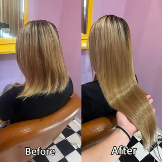 ロング シール+ちび編み込み エクステ梅田🐨のヘアスタイル