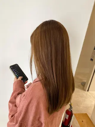 セミロング カラー ハイトーン/ウルフ /レイヤー/坂野幸伸のヘアスタイル