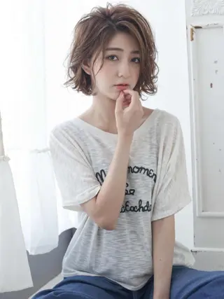 ミディアム 艶カラー/フェイス レイヤー/たむのヘアスタイル