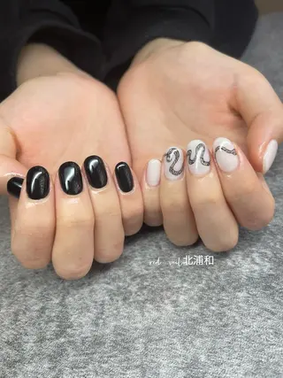 ミディアム ネイル 長さ出し専門 nynaのネイルデザイン