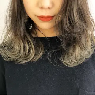 セミロング カラー パーマ ヘアアレンジ メンズ キッズ マツエク・マツパ 韓国風×透明感カラー 髪質改善オタベシンヤのヘアスタイル