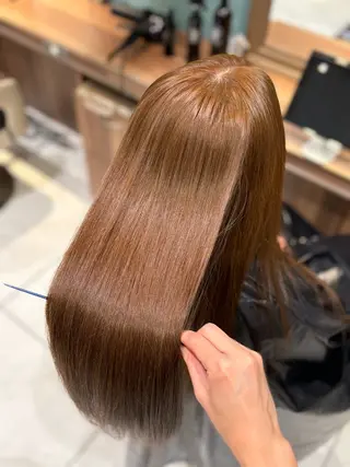 ロング ツヤ髪縮毛矯正💫/ ハイトーン/あゆみのヘアスタイル