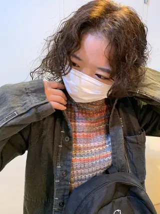 ミディアム カラー パーマ AR.MARA hair  studio所属・AR.MARA サトウヒカルのヘアスタイル