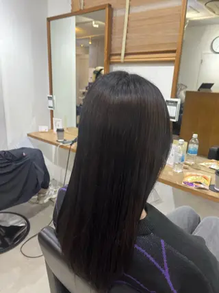 セミロング カラー ✨🎨ブリーチなし 透明感カラー✨美友のヘアスタイル