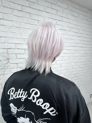 ミディアム カラー レイヤーブリーチ特化 ホワイト専門/岸のヘアスタイル