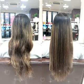 ロング まつパ/暗髪カラー/ 縮毛矯正/若菜ほのかのマツエク・マツパデザイン