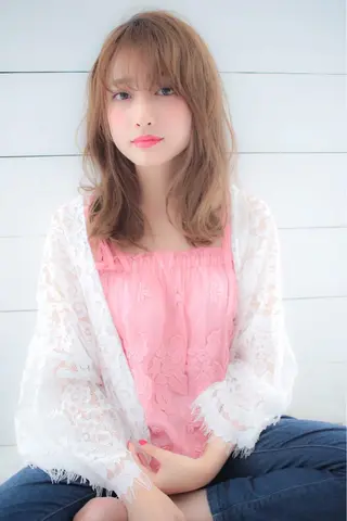 セミロング パーマ うる艶/レイヤー 🪞池袋LAND🪞のヘアスタイル