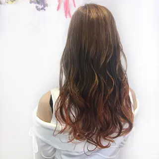 ロング カラー ベージュ/インナー カラー🤍Rieのヘアスタイル