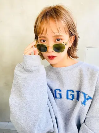 セミロング MUSASHI ブリーチカラー◎のヘアスタイル