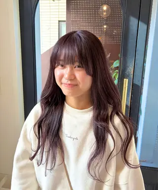 セミロング カラー パーマ 森山 陽菜のヘアスタイル