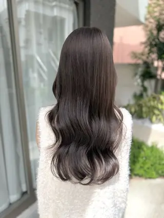 ロング カラー グレージュ/透明感/ 韓国ヘア/RISAのヘアスタイル