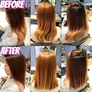 セミロング パーマ ブリーチ縮毛矯正/ デサキ ショウヘイのヘアスタイル