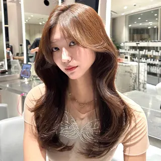 ロング カラー 田中 希のヘアスタイル