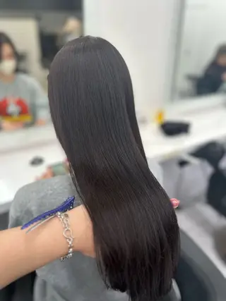 ロング カラー パーマ ヘアアレンジ メンズ キッズ ブリーチなしカラー/ ブラウン/レイヤーのヘアスタイル